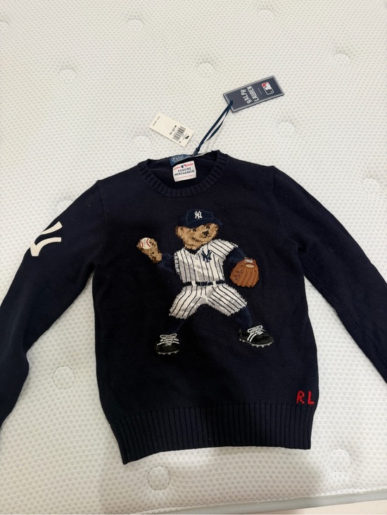 Ralph Lauren Other - Ralph Lauren Kids Navy Polo Bear Baseball Sweater 10-12